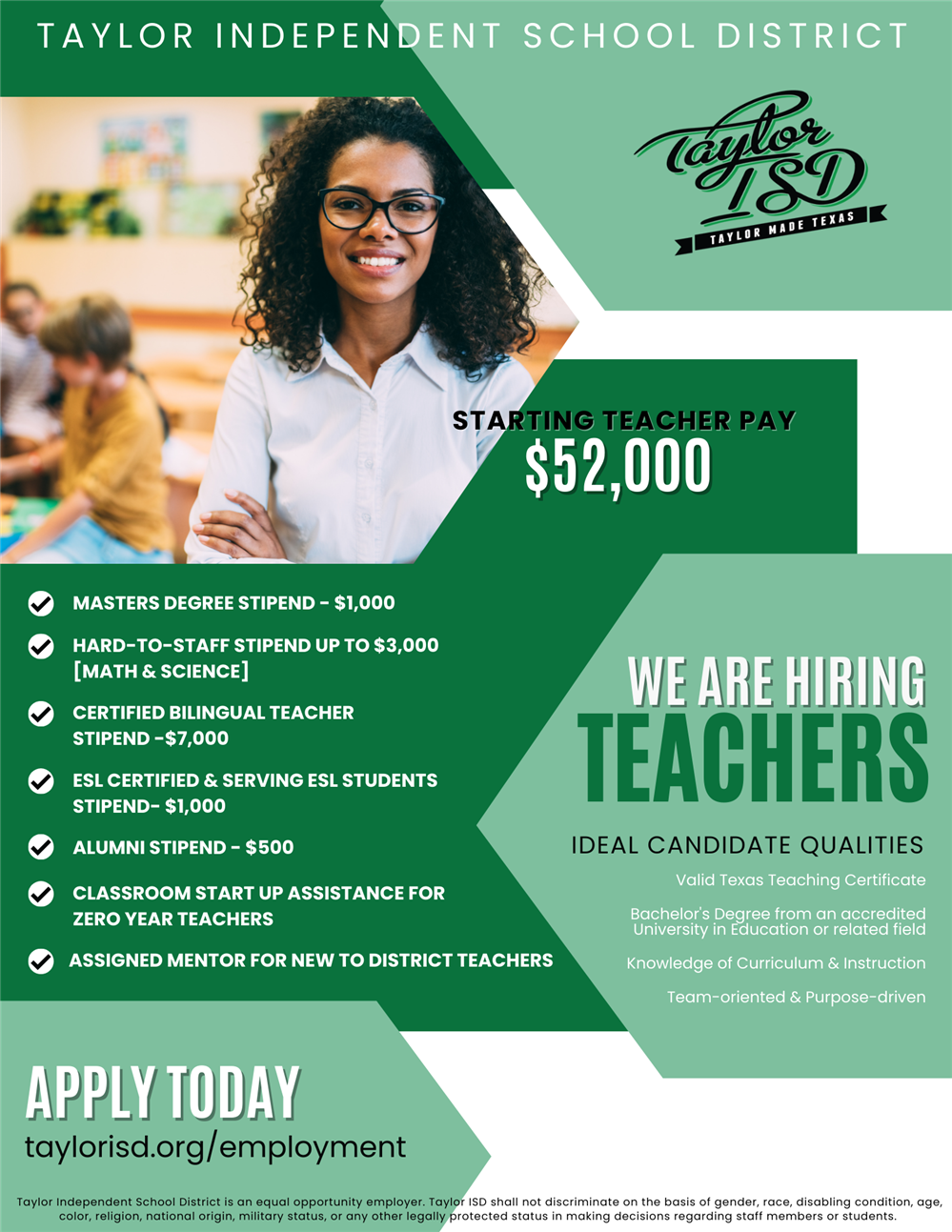 New Teacher Incentive